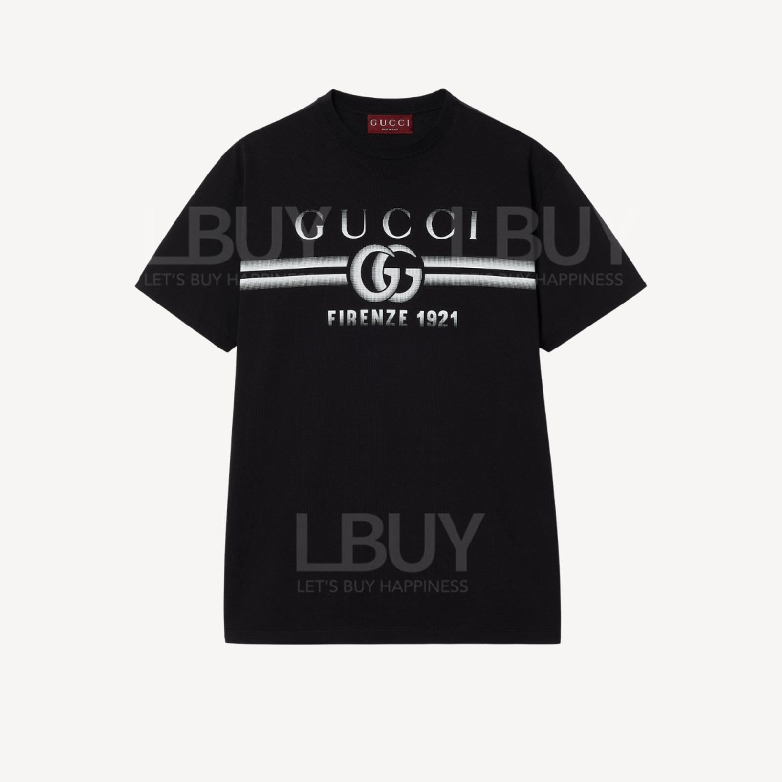Gucci Logo 印花棉質短袖T恤 黑色 785345