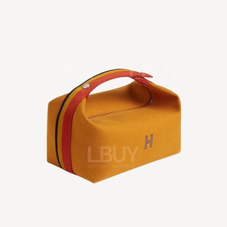 Hermes Bride-a-Brac 飯盒包 金赭石色 橙黃藍併色彩帶 大號