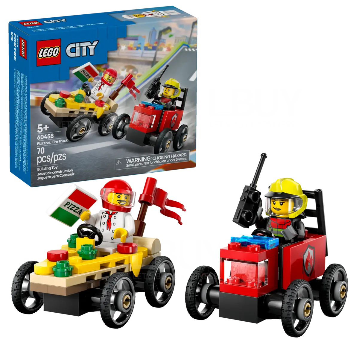 LEGO 60458 City Pizza vs. Fire Truck Race Car Pack 5+