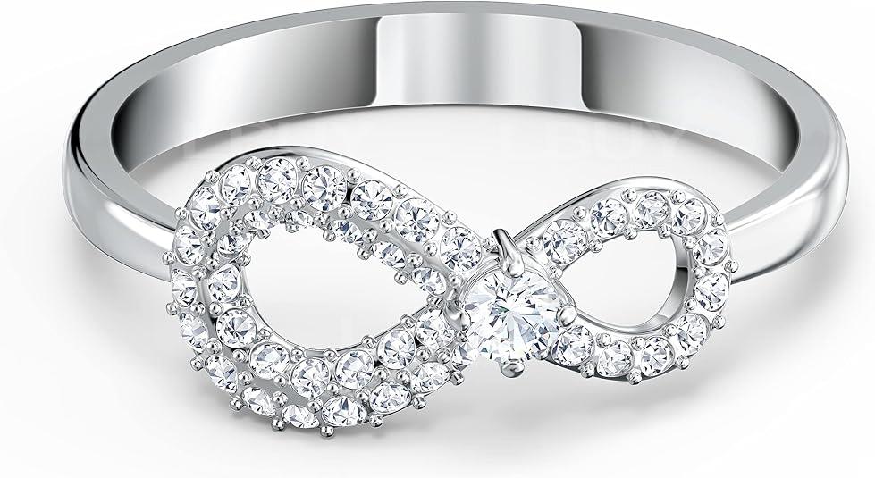 SWAROVSKI INFINITY 無窮無盡戒指 鍍銠 銀色