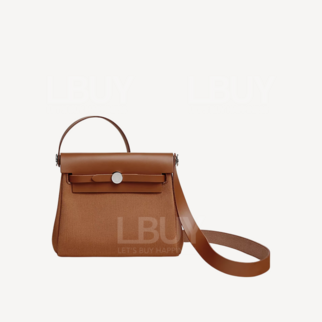 Hermes Herbag Zip 20 Bag 原色馬鞍皮 銀扣
