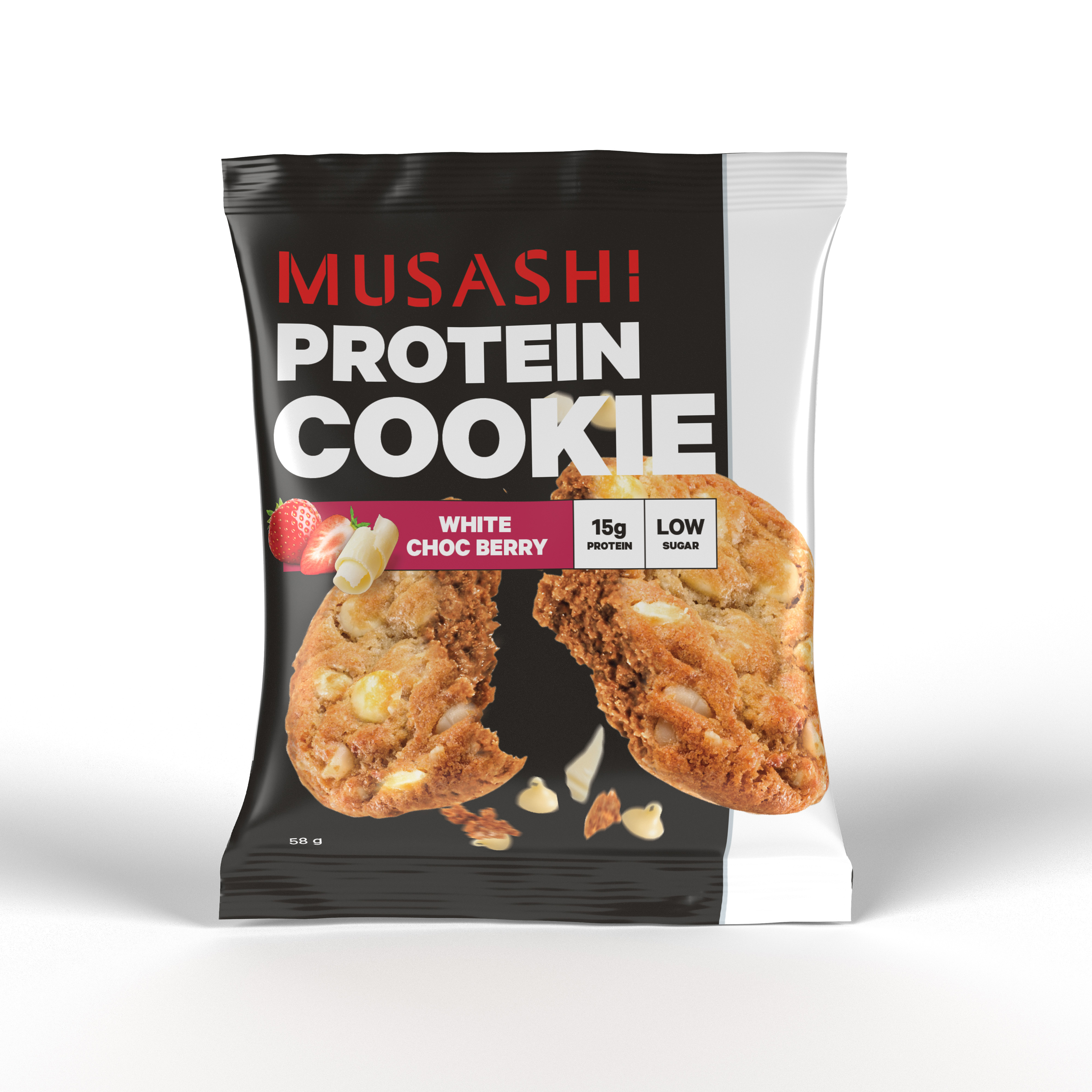 Musashi Protein Cookies White Choc Berry 58g（Recover）