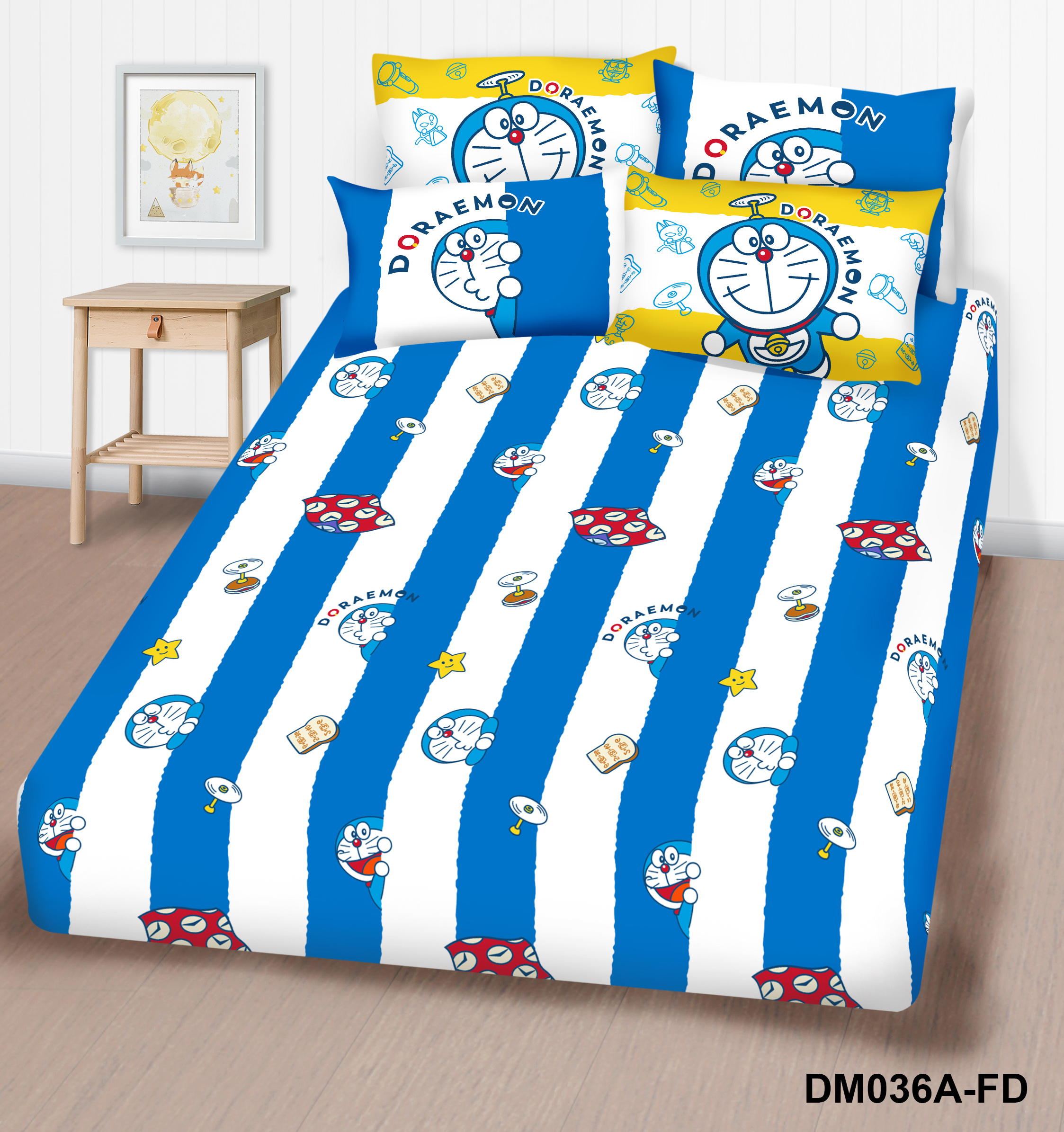 高密度純棉卡通系列 - 多啦A夢 (藍)  #DM036A-FD