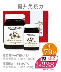$238 賀年套裝 - 紐西蘭WAITEMATA 麥盧卡蜂蜜 (Blend) (500g) + 紐西蘭WAITEMATA 麥盧卡蜂蜜 (Blend) (250g)