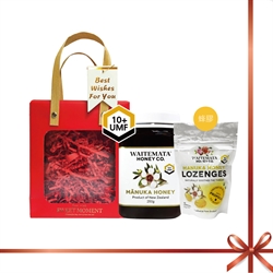 $328 賀年套裝 - 紐西蘭WAITEMATA UMF10+ 麥盧卡蜂蜜 (250g) + 紐西蘭WAITEMATA 麥盧卡蜂蜜UMF10+蜂膠潤喉糖 (12粒)