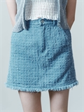  Fringe Hem Rough Denim Skirt