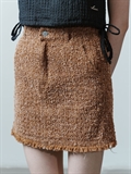  Fringe Hem Rough Denim Skirt