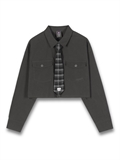  Kuromi Cropped Shirt With Tie