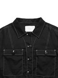 Cropped Contrast Stitch Jacket 