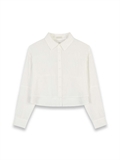 Texture Cropped Shirt With Back Slit 
