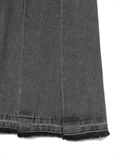 Washed Pleated Denim Skirt 