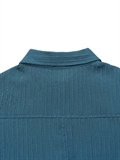 Texture Cropped Shirt With Back Slit 