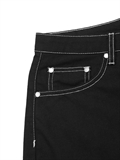 Contrast Stitch Denim Shorts 