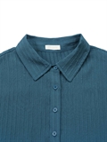 Texture Cropped Shirt With Back Slit 