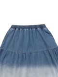 Denim Gradient Tiered Skirt 
