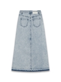  Washed Maxi Denim Skirt