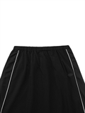  Sporty Drawstring Long Skirt