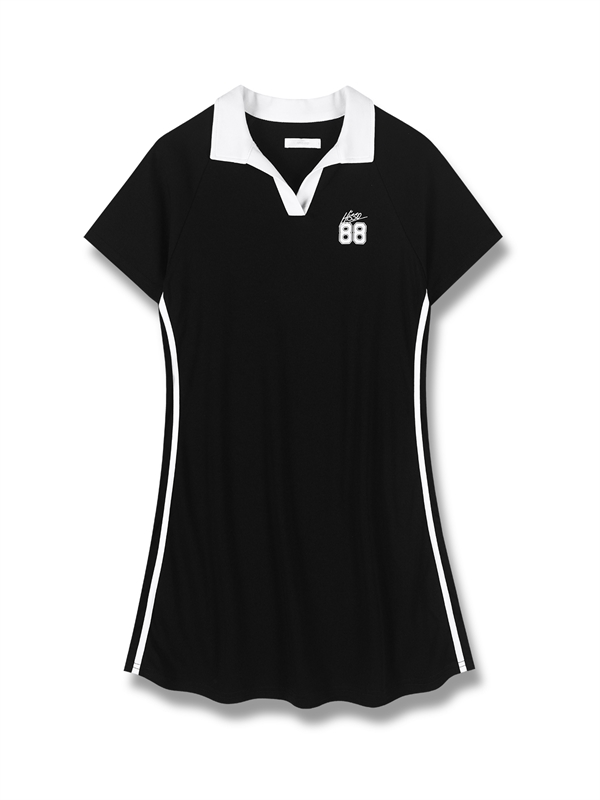 Sporty Polo Collar Dress