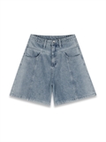  Spray Print On Seam Denim Shorts