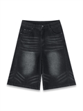  Washed Bermuda Denim Shorts