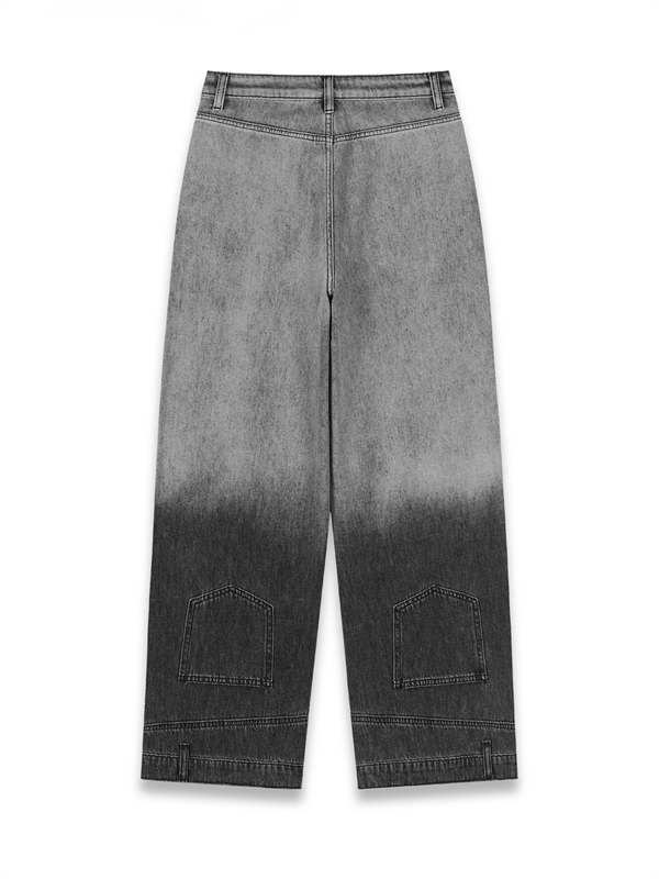 Fake Pockets Gradient Dye Jeans