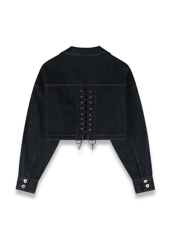 Lace-up Cropped Shirt 