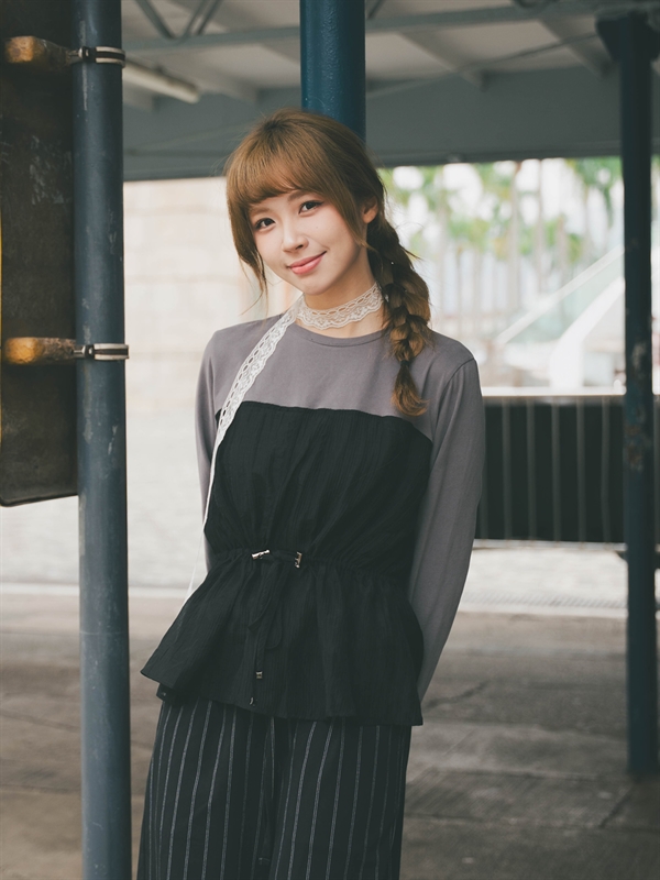 Layered Drawstring Top 