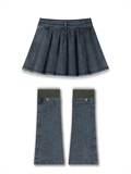  Denim Skirt With Leg Warmers