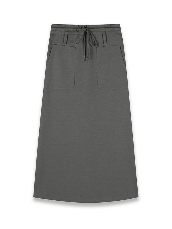 Drawstring Zip Pencil Skirt