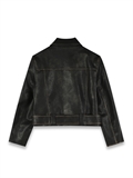  Wash PU Leather Biker Jacket