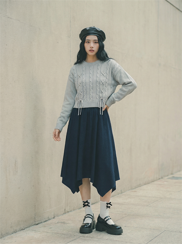 Asymmetric-Hem Skirt 