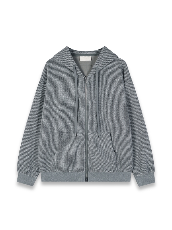 Knitted Zip-Up  Hoodie 