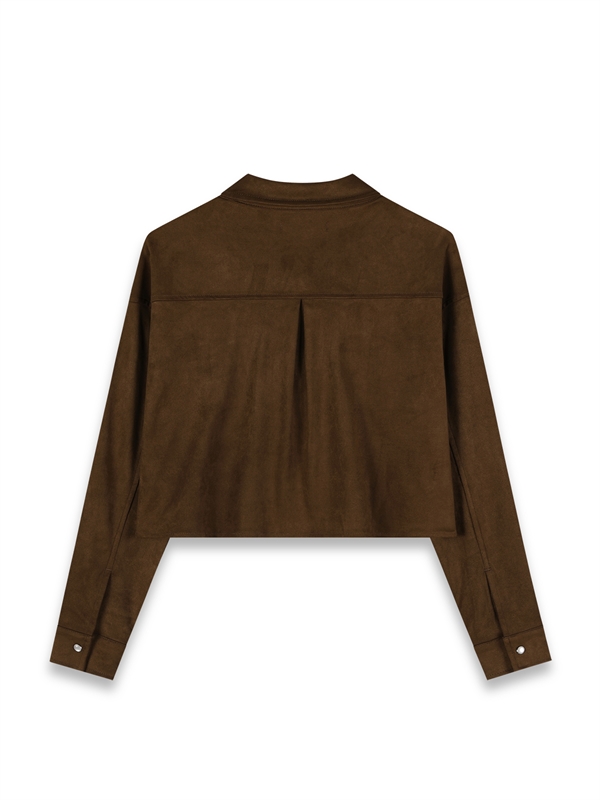 Deco Snap Button Suede Shirt
