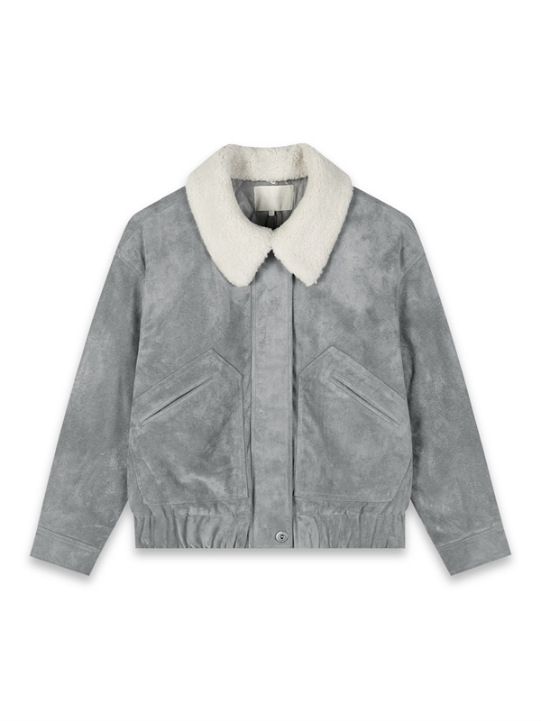 Sherpa Collar Suede Jacket