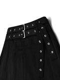  Double Belted Pleated Skirt