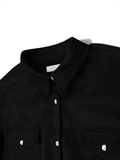  Deco Snap Button Suede Shirt