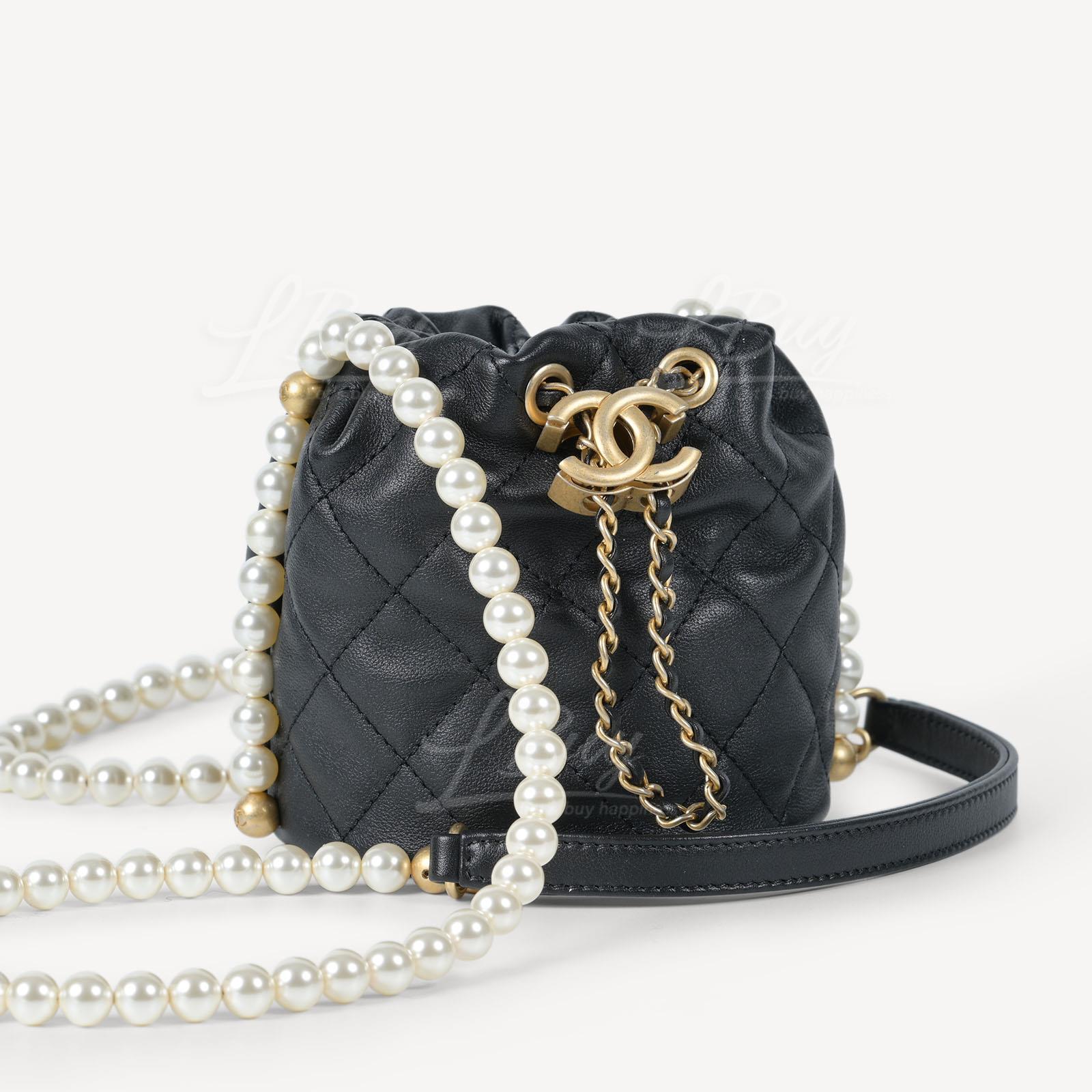 Chanel Mini Drawstring Imitation Pearl Strap Bag Crossbody Bag