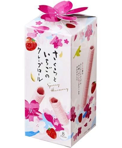 Sakura & Strawberry Crepe Roll
