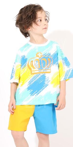 Babydoll 黃X藍 短褲 (尺碼: 90-120)