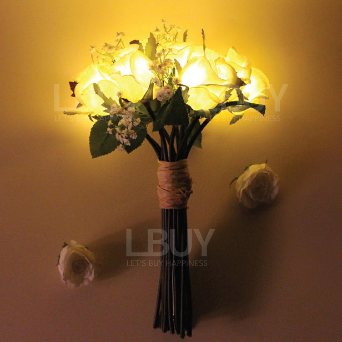 Rose Bouquet LED Lights - Sherbet Yellow