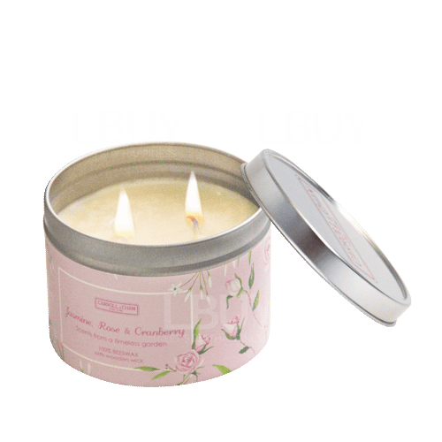 Jasmine Rose Cranberry, Tin Can Candle, Beeswax 160g