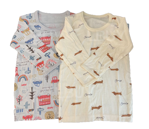 日本款 灰色狗仔長袖底衫 (2件裝)