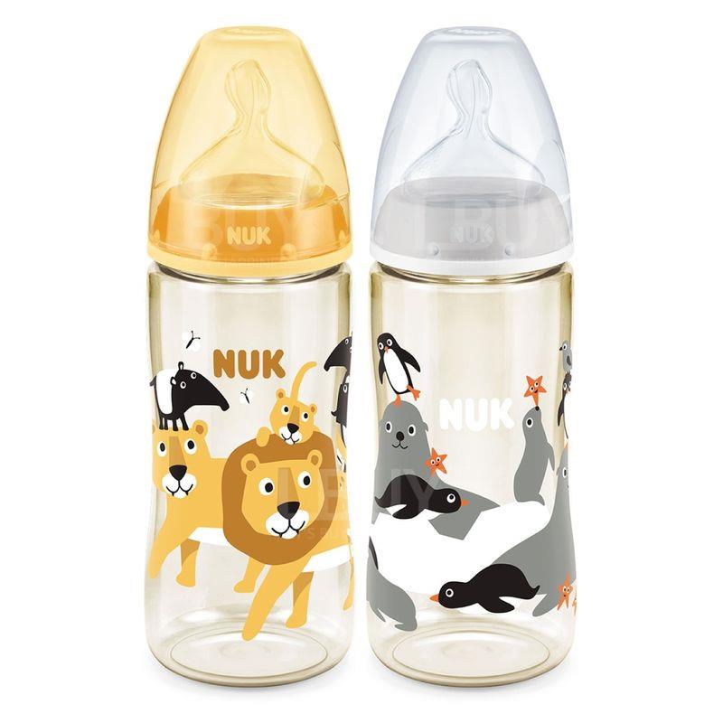 NUK 动物系宽口径PPSU奶瓶 300ml PPSU 6-18个月 2款随机1款