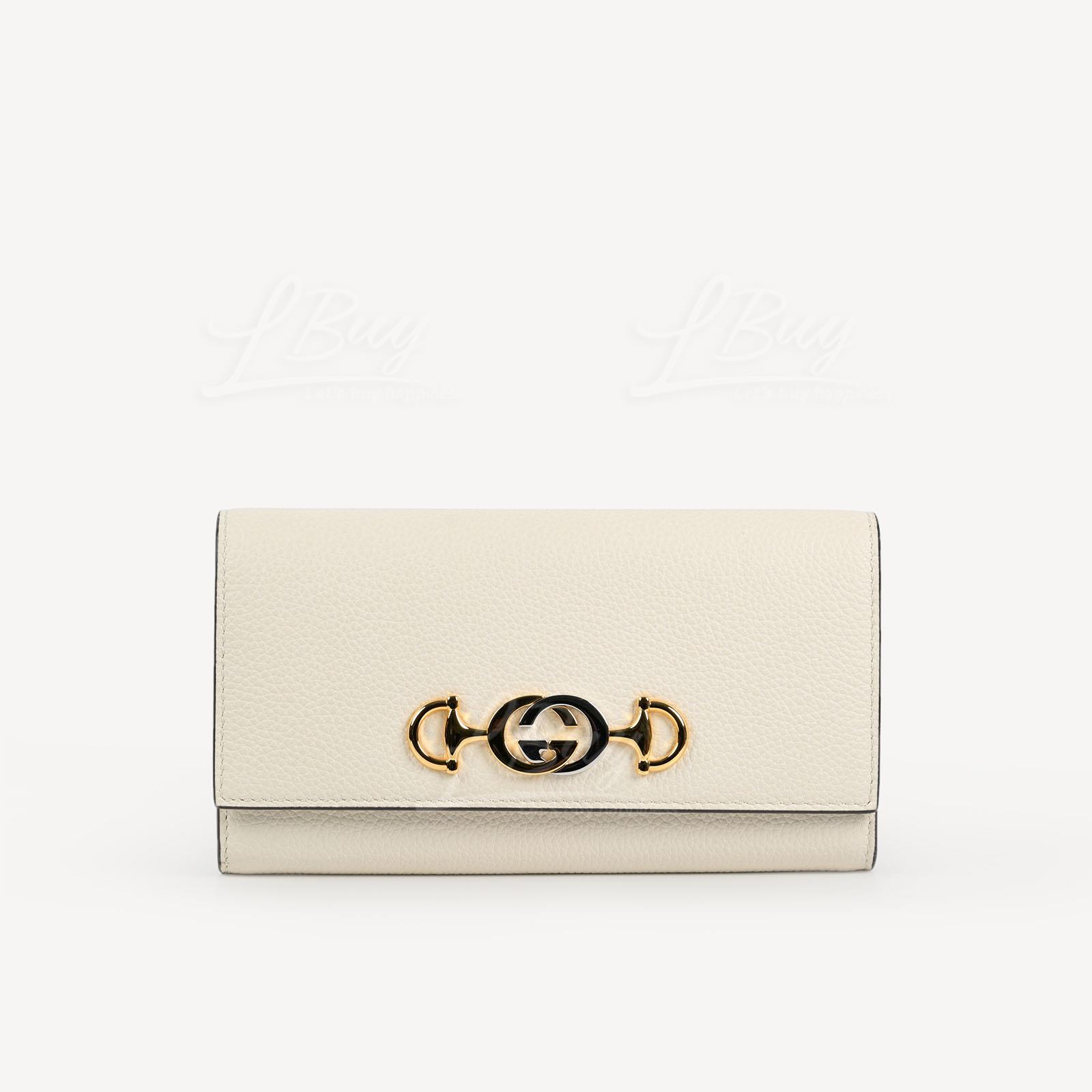 Gucci Interlocking G Cream Leather Long Wallet