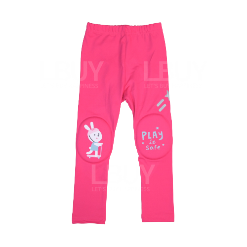 OZKIZ 二合一護膝 x 運動 Leggings 長褲 粉紅色兔兔款 （尺寸：100-130）