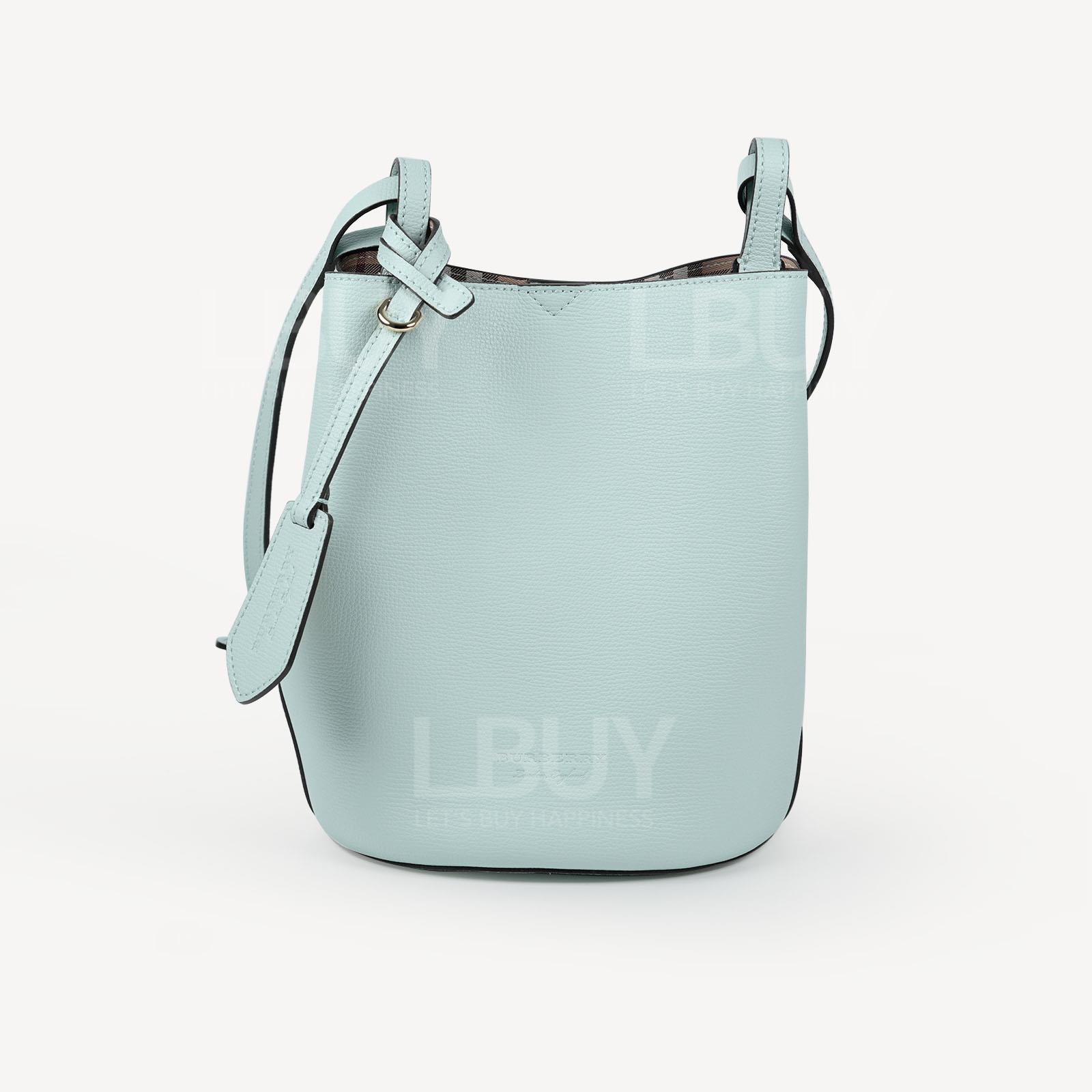 Burberry 经典格纹双面水桶包斜背袋 碧蓝色