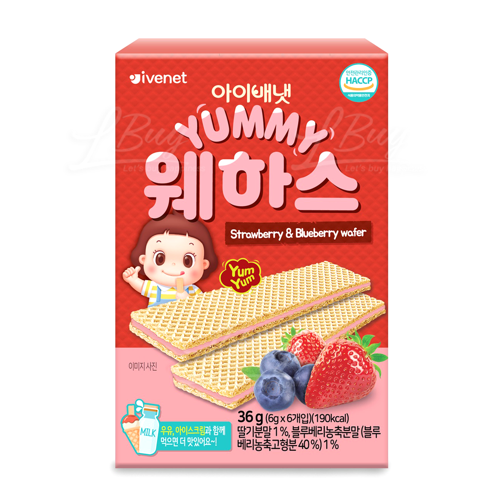 Ivenet Yummy Wafer(Blueberry & Strawberry)36g