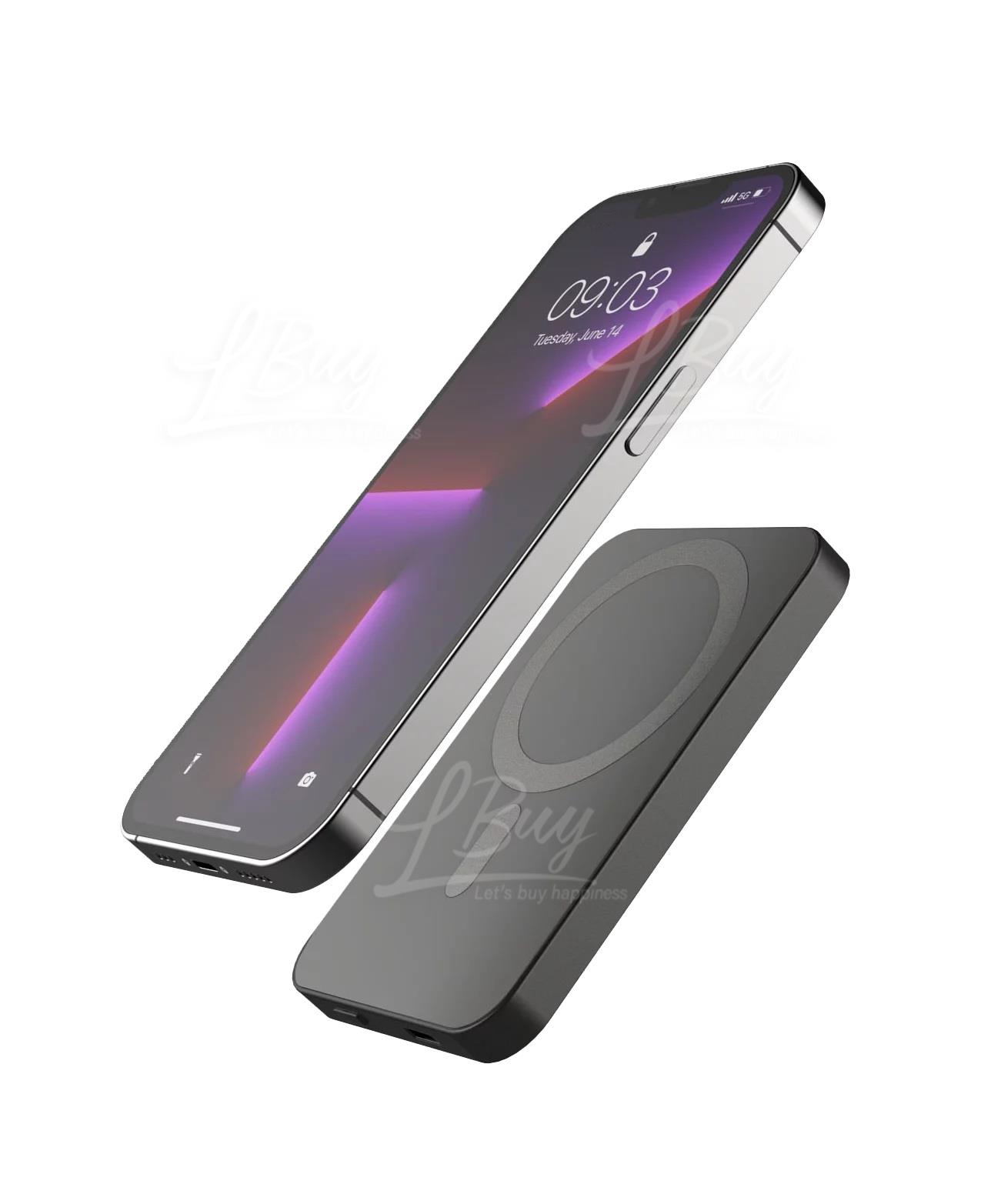 XPower M5A 5,000mAh 铝合金超薄PD 3.0磁吸无线快速充电器 黑色
