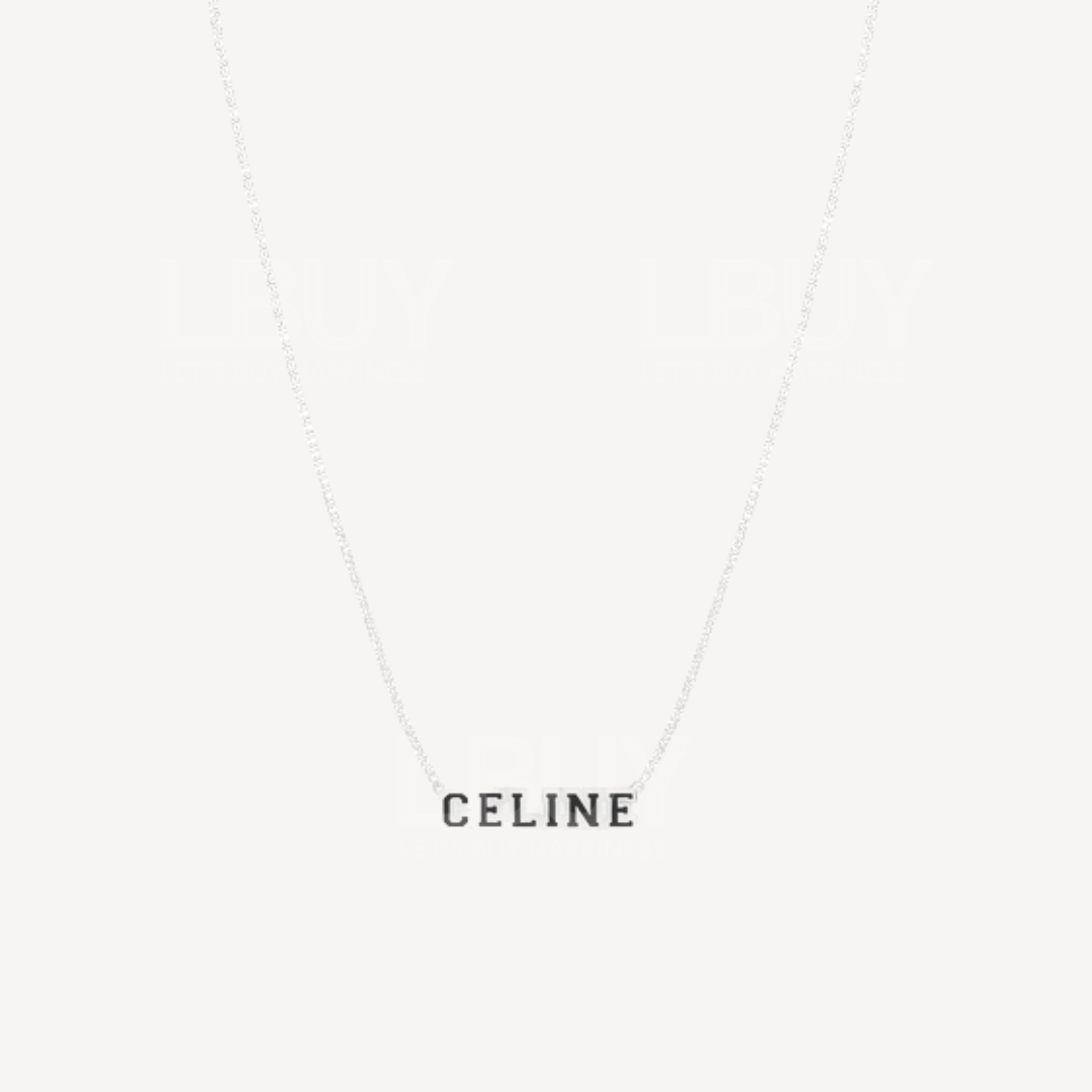 Celine Université镀铑纯银及珐琅颈炼