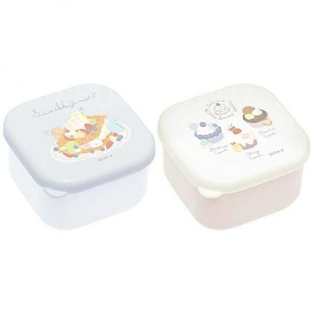 角落生物飯盒食物盒午餐盒飯盒2件裝 160ml 米藍甜點款